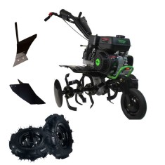 Motobineuse Professionnelle à Essence 208cc 7-7,5CV 90cm + Kit Agricole + Charrue Latérale - Kapotha 7-7,5CV