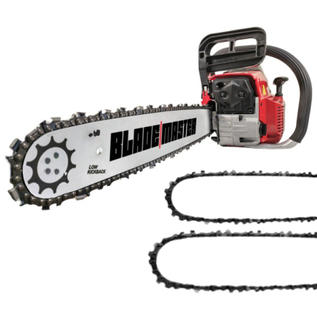 Tronçonneuse thermique 65cc 3,9cv 50cm avec 2 chaînes extra - PowerGround édition spéciale BLADEMASTER