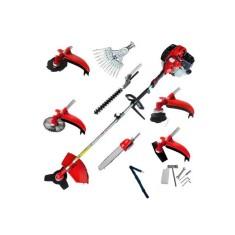 Débroussailleuse thermique multifonction 8 en 1 avec peigne vibreur 65cc 4.9cv - PowerGround BladeMaster