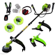 Débroussailleuse thermique professionnelle 3 en 1 52cc 2cv - barre fixe - Kapotha RAW 2 fils de Nylon CADEAU