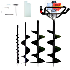 Tarière foreuse thermique 79cc 4,7cv + 4 forets - Kuda Big Holes