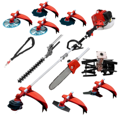 Débroussailleuse 10 en 1 65cc 4,9cv PowerGround PRO SERIES Multifonction Professionnelle avec Lames Hélicoïdales