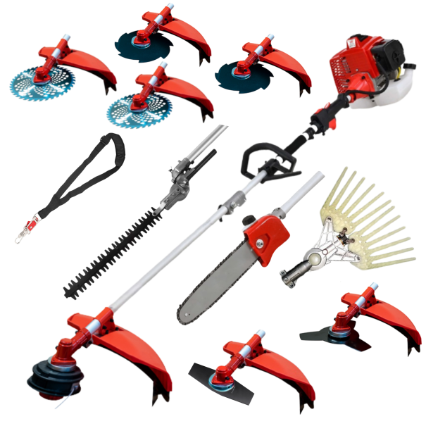 Débroussailleuse 10 en 1 65cc 4.9 CV PowerGround PRO SERIES Multifonction Professionnelle avec Vibreur pour Olives