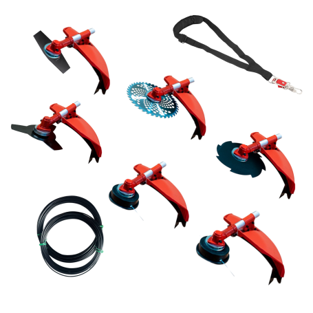 Débroussailleuse thermique 6 en 1 65cc 4,9cv – BLADEMASTER avec 20 mètres de fil nylon OFFERTS