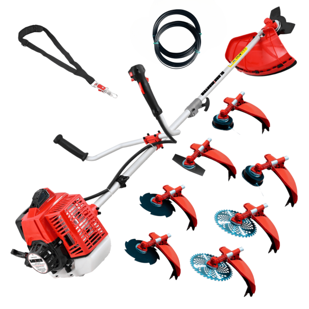 Débroussailleuse thermique 8 en 1 65cc 4,9cv – BLADEMASTER avec 20 mètres de fil nylon OFFERTS