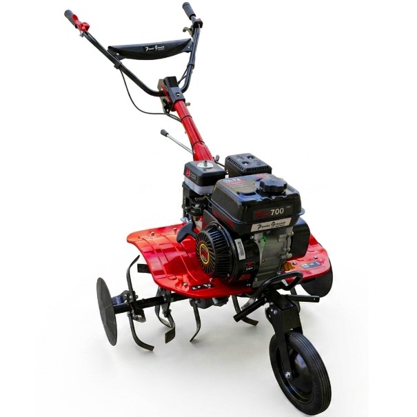 Motobineuse thermique OHV 208cc 7cv 90cm + Kit agricole - Powerground 700 édition spéciale BLACK EDITION