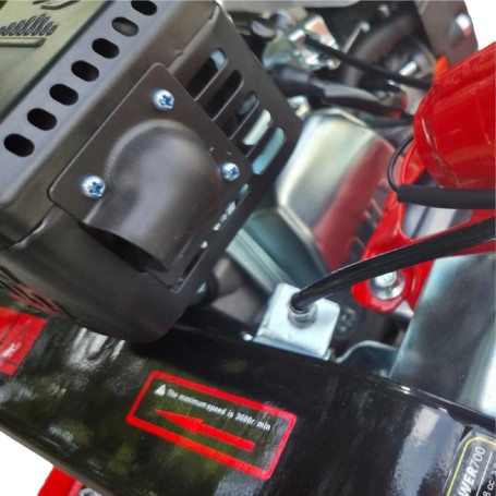 Motobineuse thermique OHV 208cc 7cv 90cm + Kit agricole - Powerground 700 édition spéciale BLACK EDITION